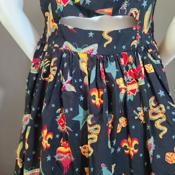 Vintage Black Roses Retro Nautical Tattoo Dress - Picture 6 of 7